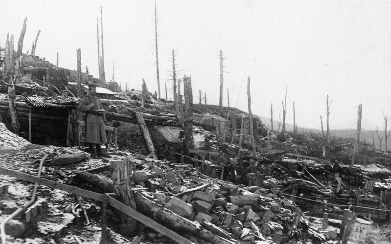 Sentinelle allemande au Bischofshut Vosges  1916